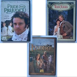 *Donated* Pride & Prejudice, Ivanhoe, Tom Jones DVD Movie Set, 2 Discs. Used